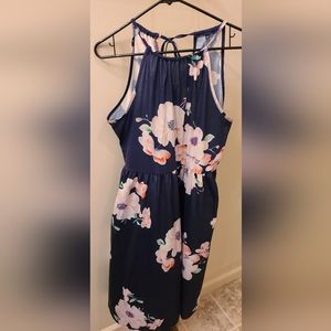 Kilig XL navy blue tank top floral dress with pockets